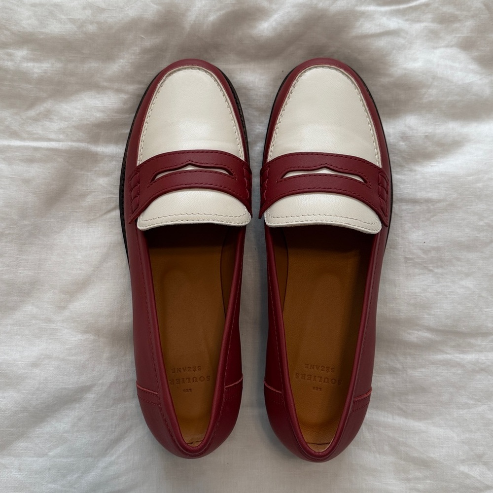 Women's Red and White Loafers